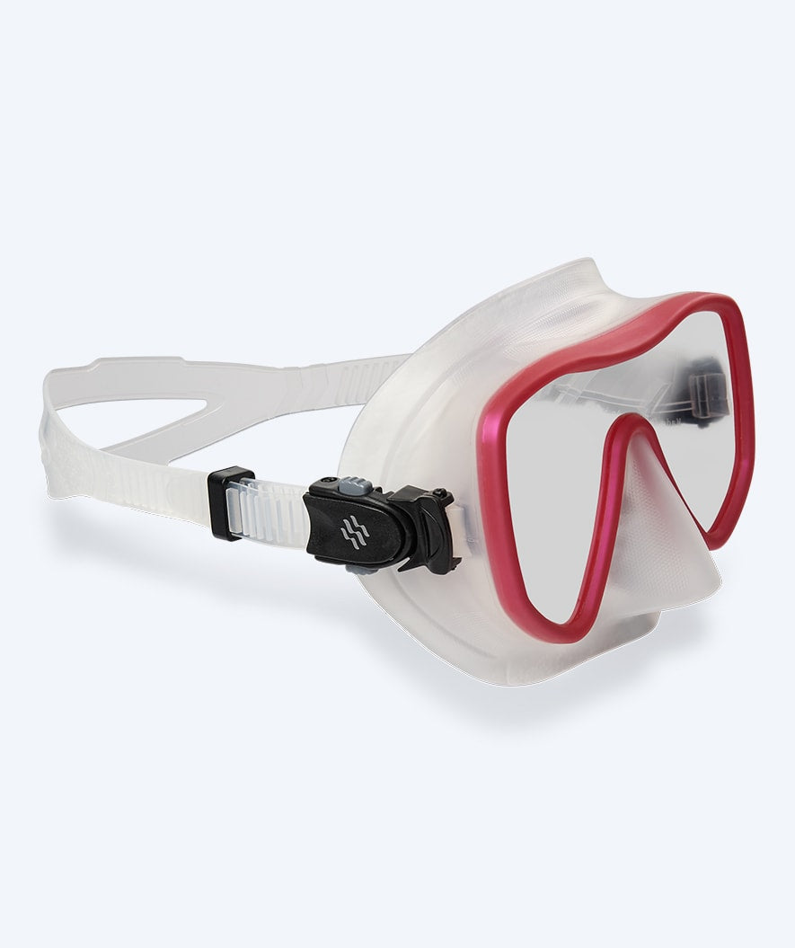 Watery diving mask for adults (from 15 years) - Coast - Red/clear