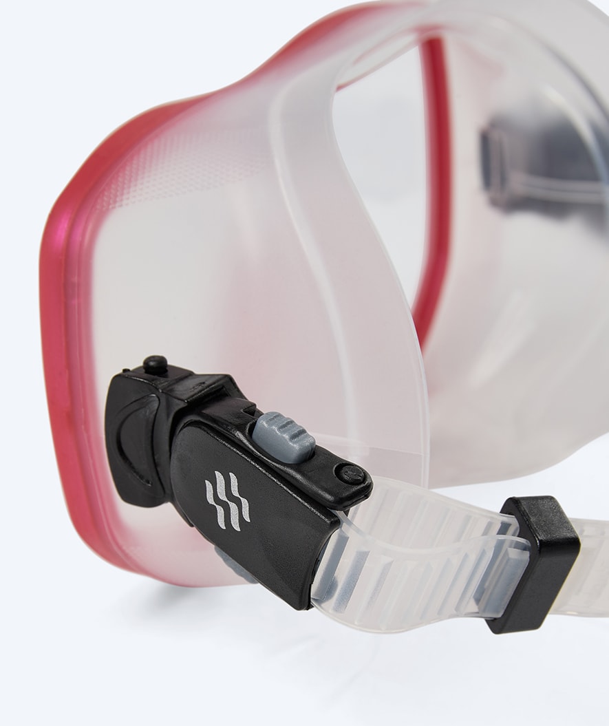 Watery diving mask for adults (from 15 years) - Coast - Red/clear