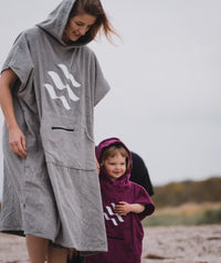 Watery bathing poncho for adults - Cotton - Grey