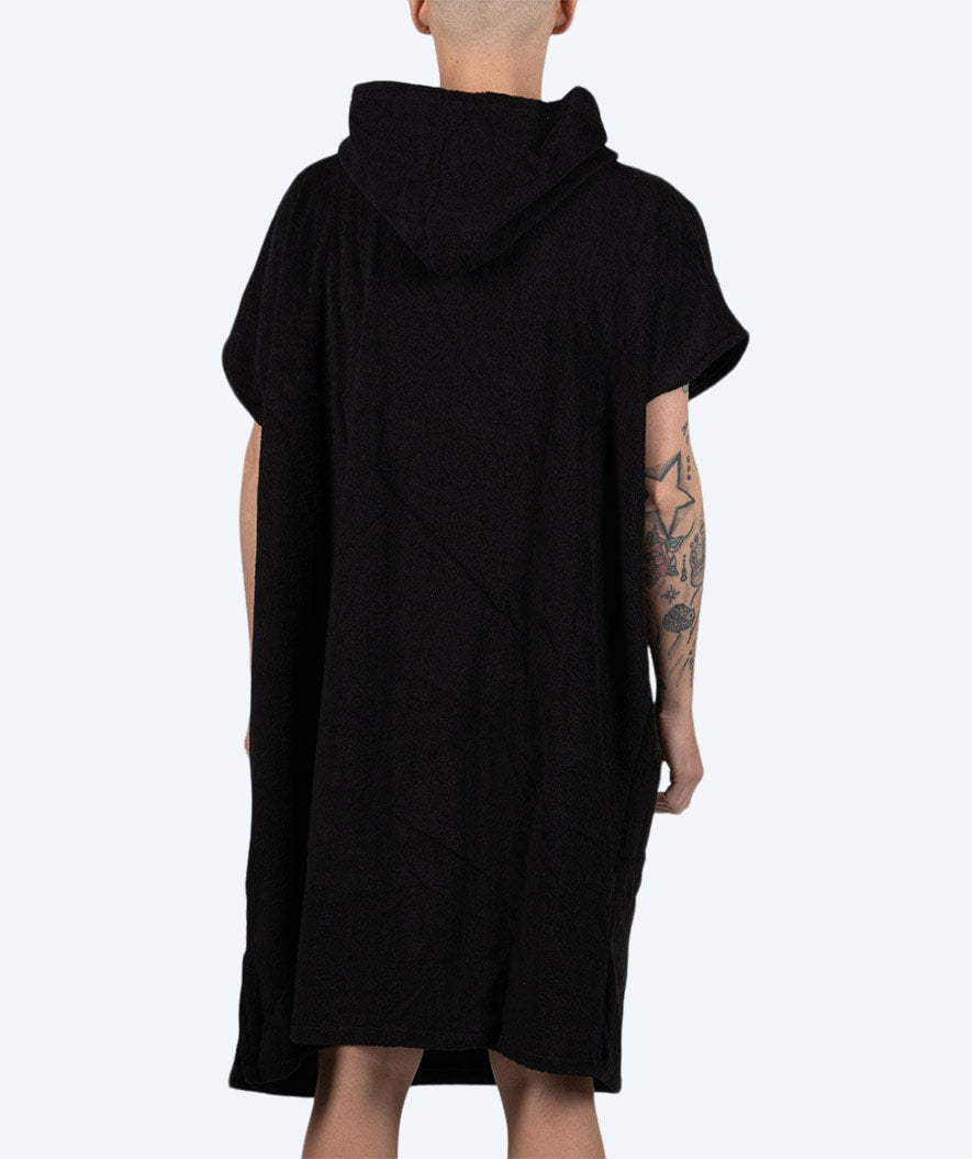 Watery bathing poncho for adults - Cotton - Black
