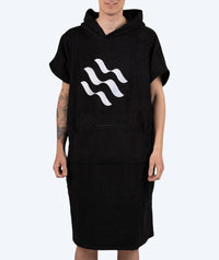 Watery bathing poncho for adults - Cotton - Black
