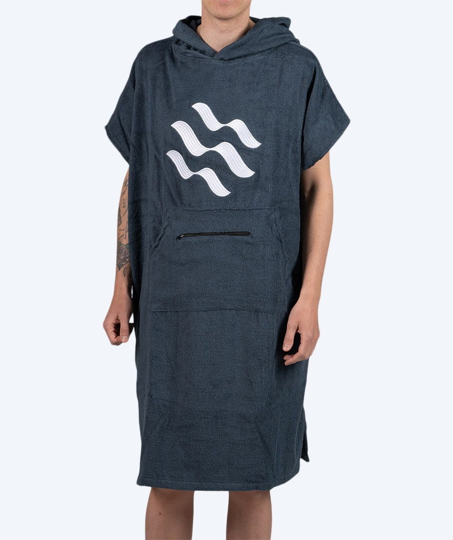 Watery bathing poncho for adults - Cotton - Dark blue