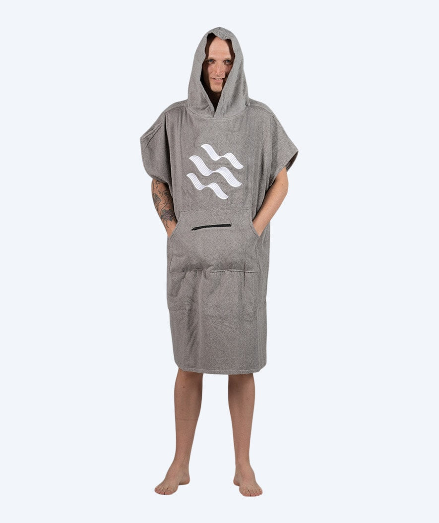 Watery bathing poncho for adults - Cotton - Grey