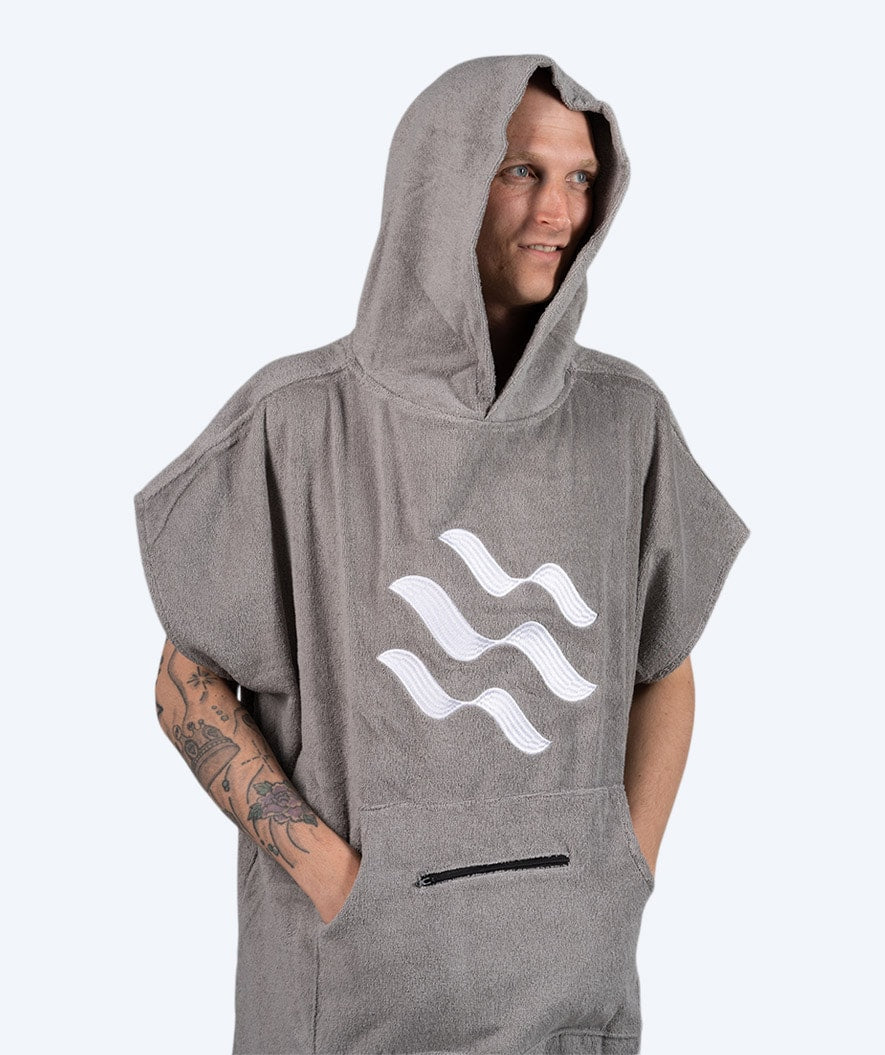 Watery bathing poncho for adults - Cotton - Grey