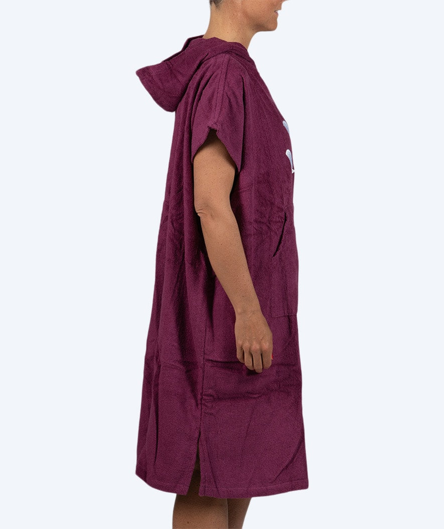 Watery bathing poncho for adults - Cotton - Purple