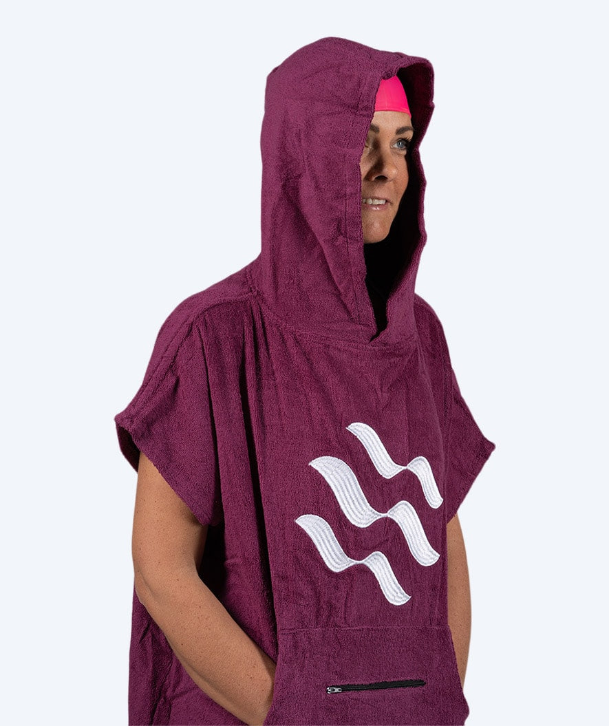 Watery bathing poncho for adults - Cotton - Purple