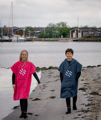 Watery bathing poncho for junior (6-15) - Cotton - Pink