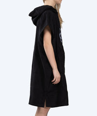 Watery bathing poncho for junior (6-15) - Cotton - Black