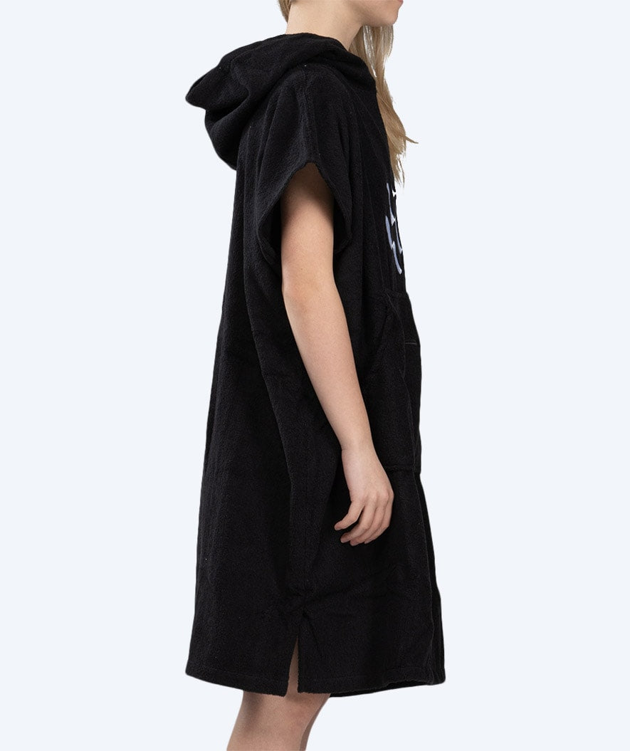 Watery bathing poncho for junior (6-15) - Cotton - Black