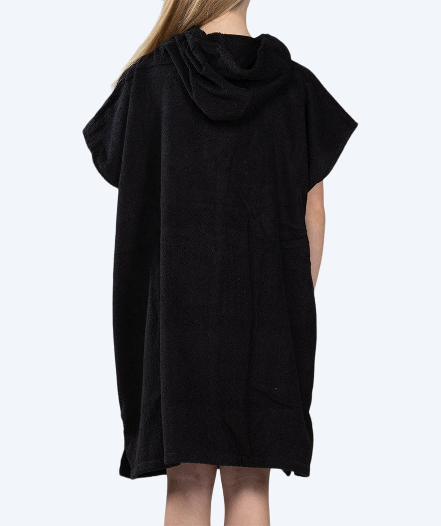 Watery bathing poncho for junior (6-15) - Cotton - Black