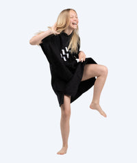 Watery bathing poncho for junior (6-15) - Cotton - Black