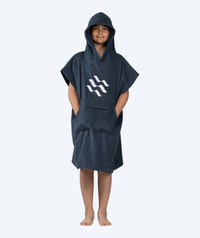 Watery bathing poncho for junior (6-15) - Cotton - Dark blue
