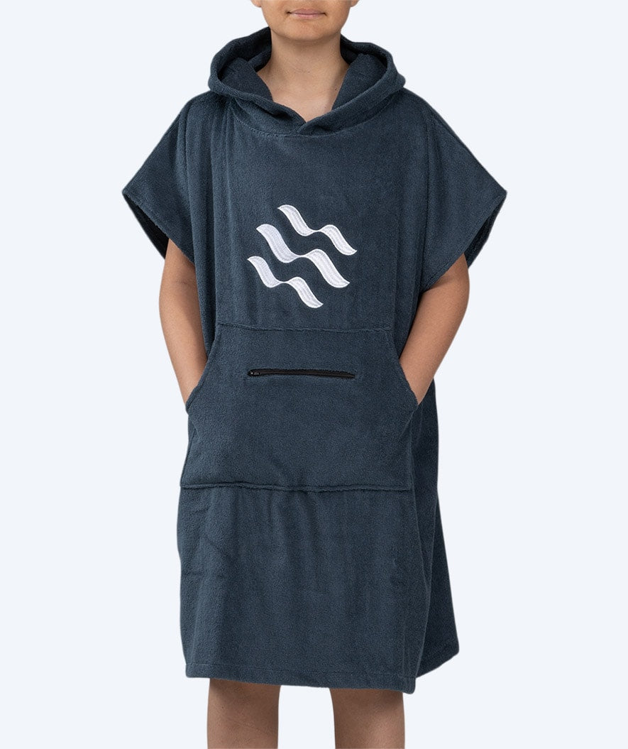 Watery bathing poncho for junior (6-15) - Cotton - Dark blue