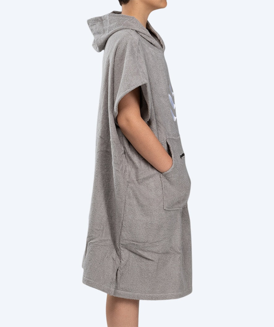 Watery bathing poncho for junior (6-15) - Cotton - Grey
