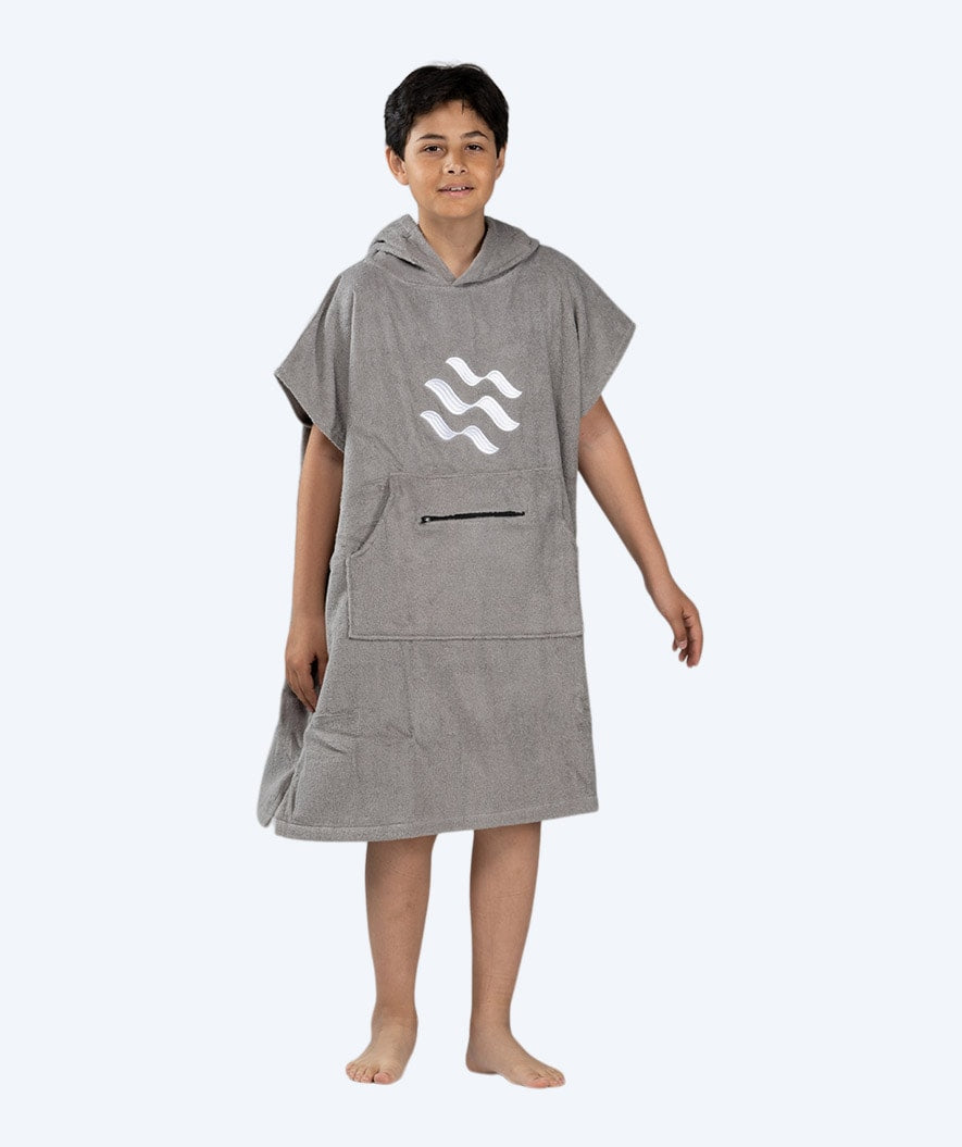 Watery bathing poncho for junior (6-15) - Cotton - Grey