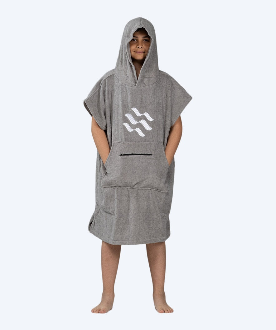 Watery bathing poncho for junior (6-15) - Cotton - Grey
