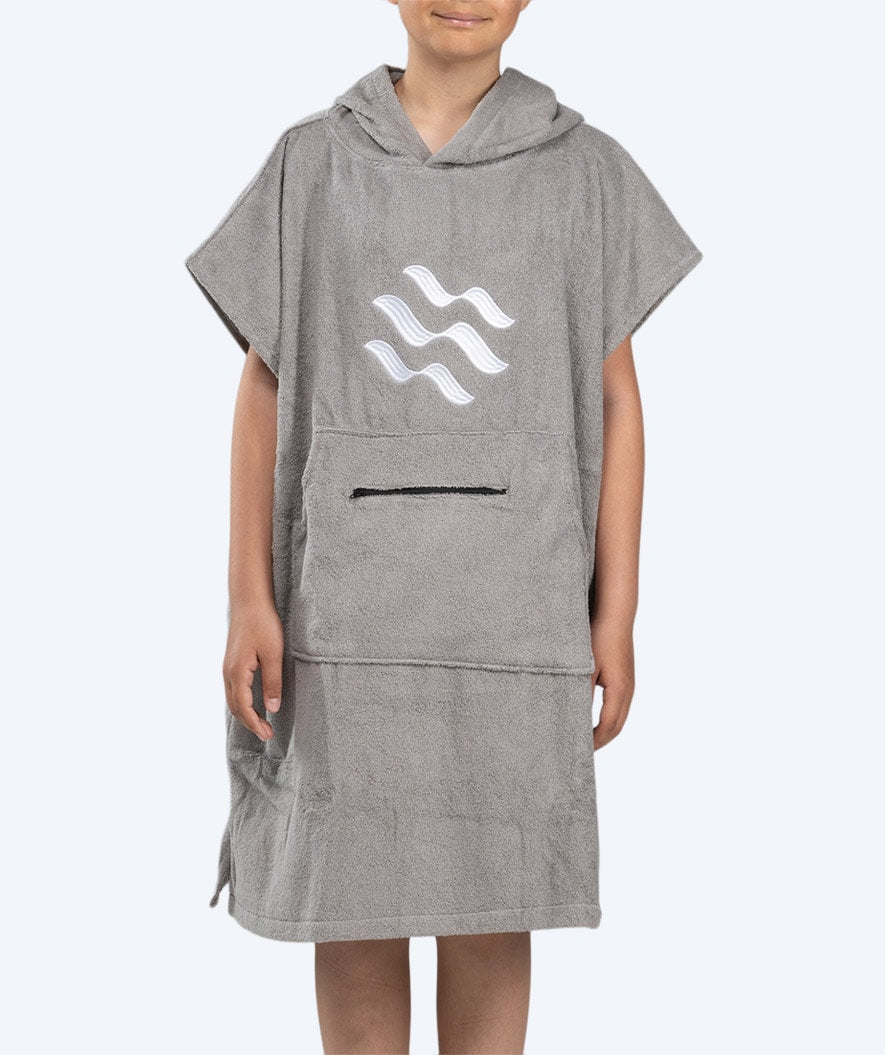 Watery bathing poncho for junior (6-15) - Cotton - Grey