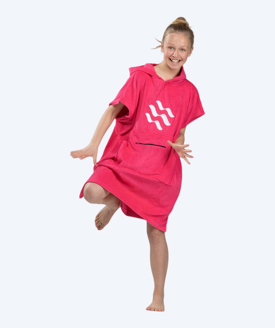 Watery bathing poncho for junior (6-15) - Cotton - Pink