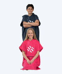 Watery bathing poncho for junior (6-15) - Cotton - Dark blue
