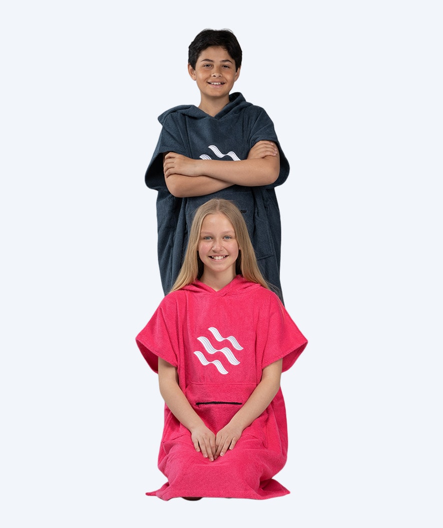 Watery bathing poncho for junior (6-15) - Cotton - Pink