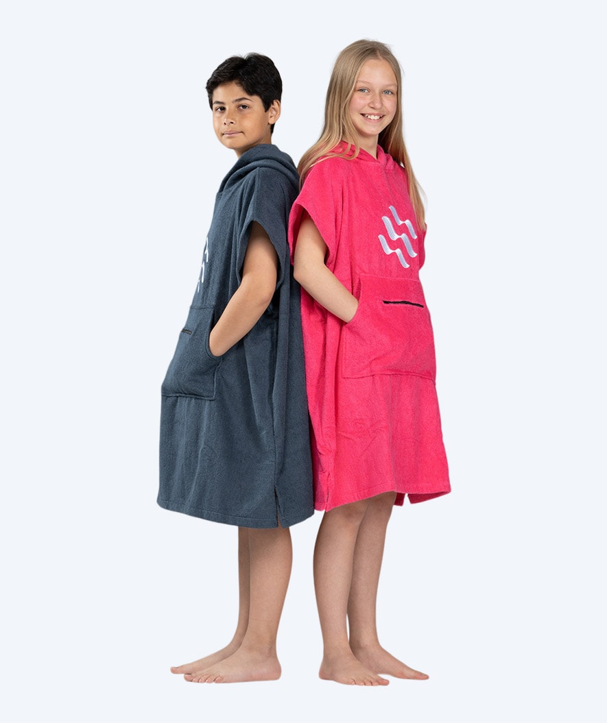 Watery bathing poncho for junior (6-15) - Cotton - Dark blue