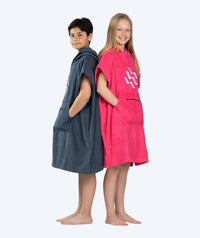 Watery bathing poncho for junior (6-15) - Cotton - Dark blue