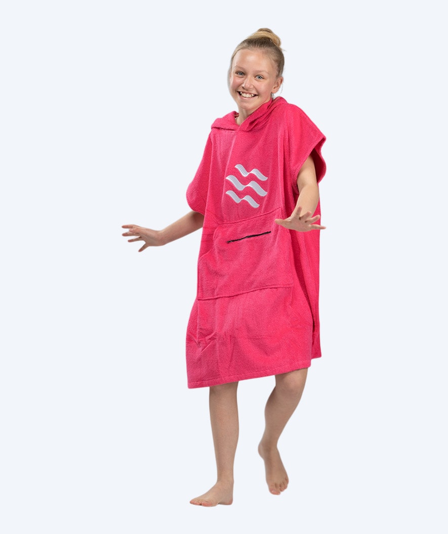 Watery bathing poncho for junior (6-15) - Cotton - Pink