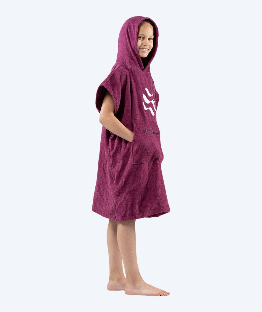 Watery bathing poncho for junior (6-15) - Cotton - Purple