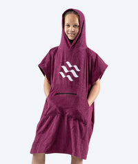 Watery bathing poncho for junior (6-15) - Cotton - Purple