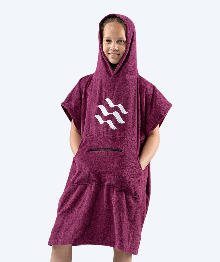 Watery bathing poncho for junior (6-15) - Cotton - Purple