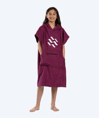 Watery bathing poncho for junior (6-15) - Cotton - Purple