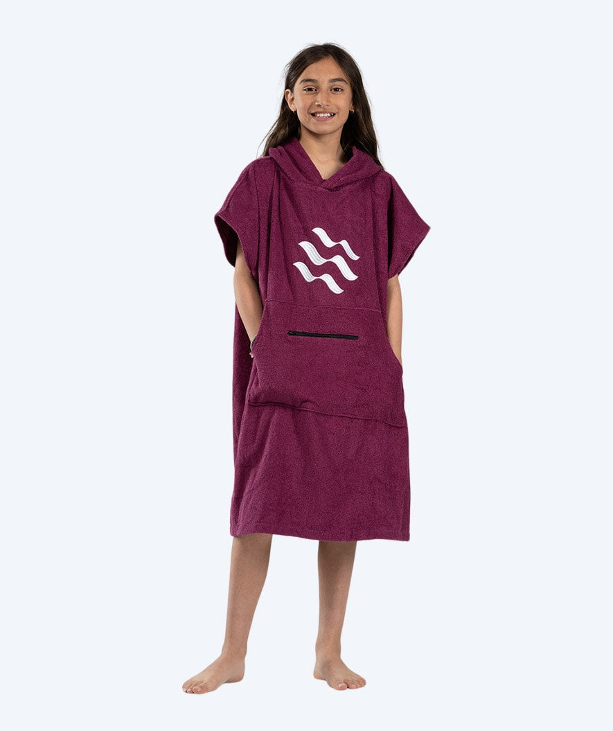Watery bathing poncho for junior (6-15) - Cotton - Purple