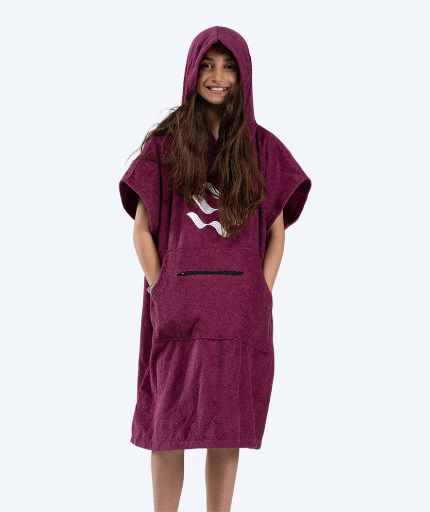 Watery bathing poncho for junior (6-15) - Cotton - Purple