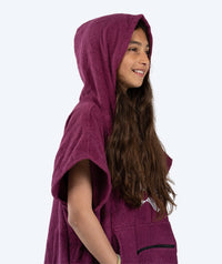Watery bathing poncho for junior (6-15) - Cotton - Purple