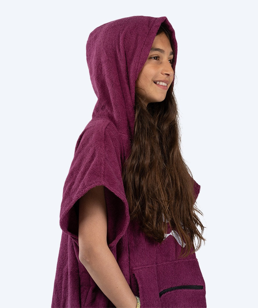 Watery bathing poncho for junior (6-15) - Cotton - Purple