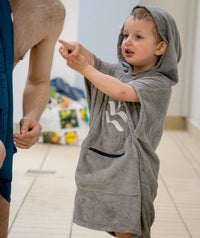 Watery bathing poncho for kids (1-6) - Cotton - Grey