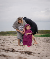 Watery bathing poncho for kids (1-6) - Cotton - Black