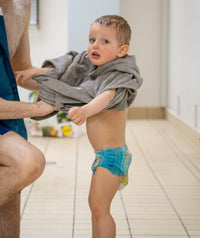 Watery bathing poncho for kids (1-6) - Cotton - Dark blue