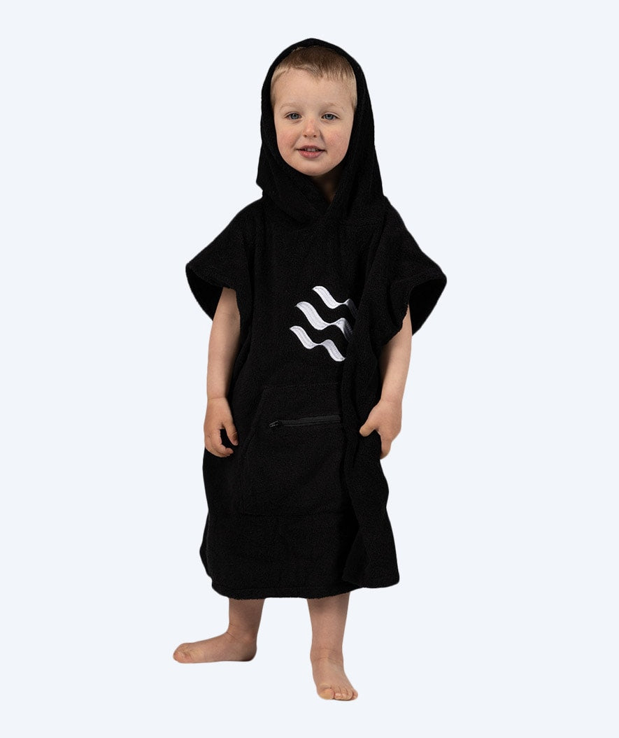 Watery bathing poncho for kids (1-6) - Cotton - Black