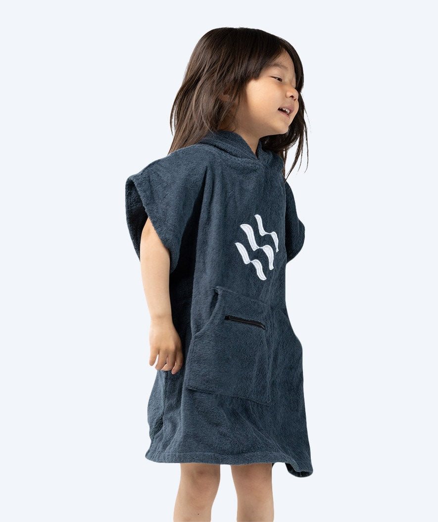 Watery bathing poncho for kids (1-6) - Cotton - Dark blue