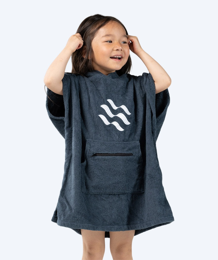 Watery bathing poncho for kids (1-6) - Cotton - Dark blue
