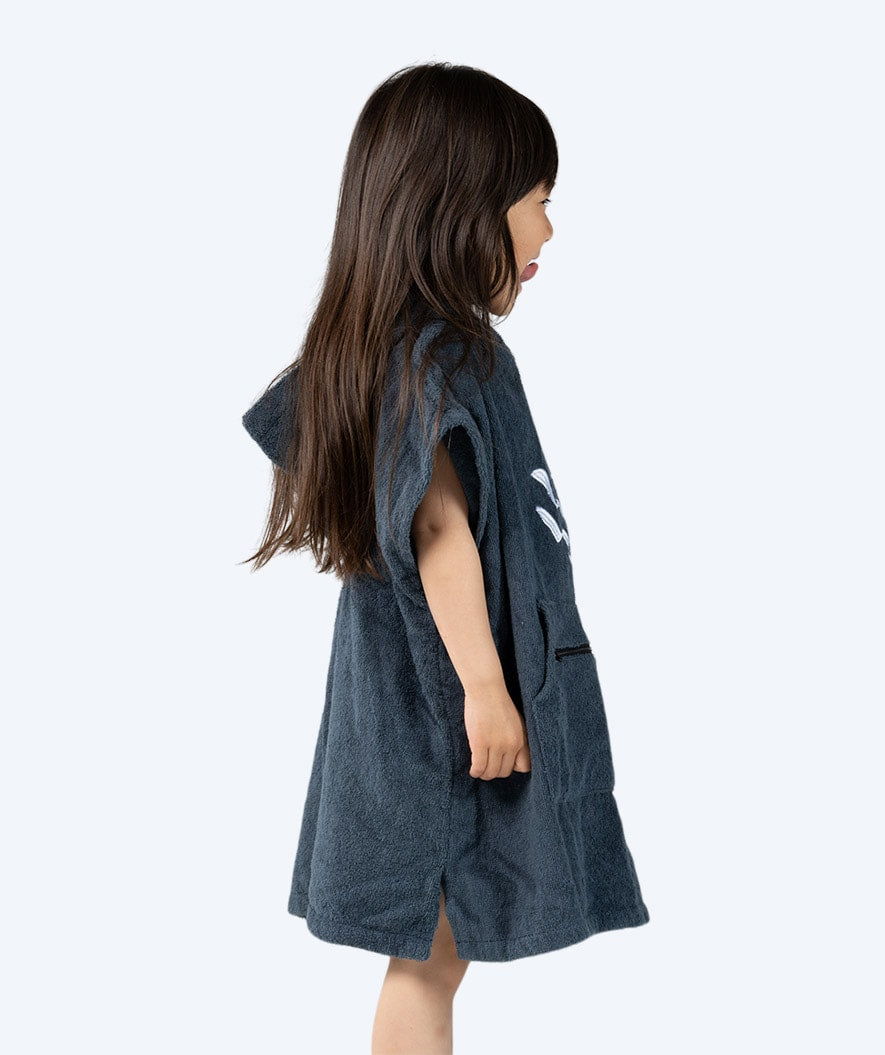 Watery bathing poncho for kids (1-6) - Cotton - Dark blue
