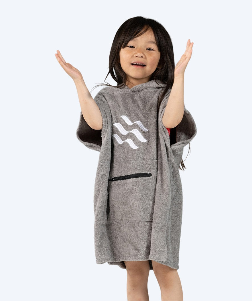 Watery bathing poncho for kids (1-6) - Cotton - Grey