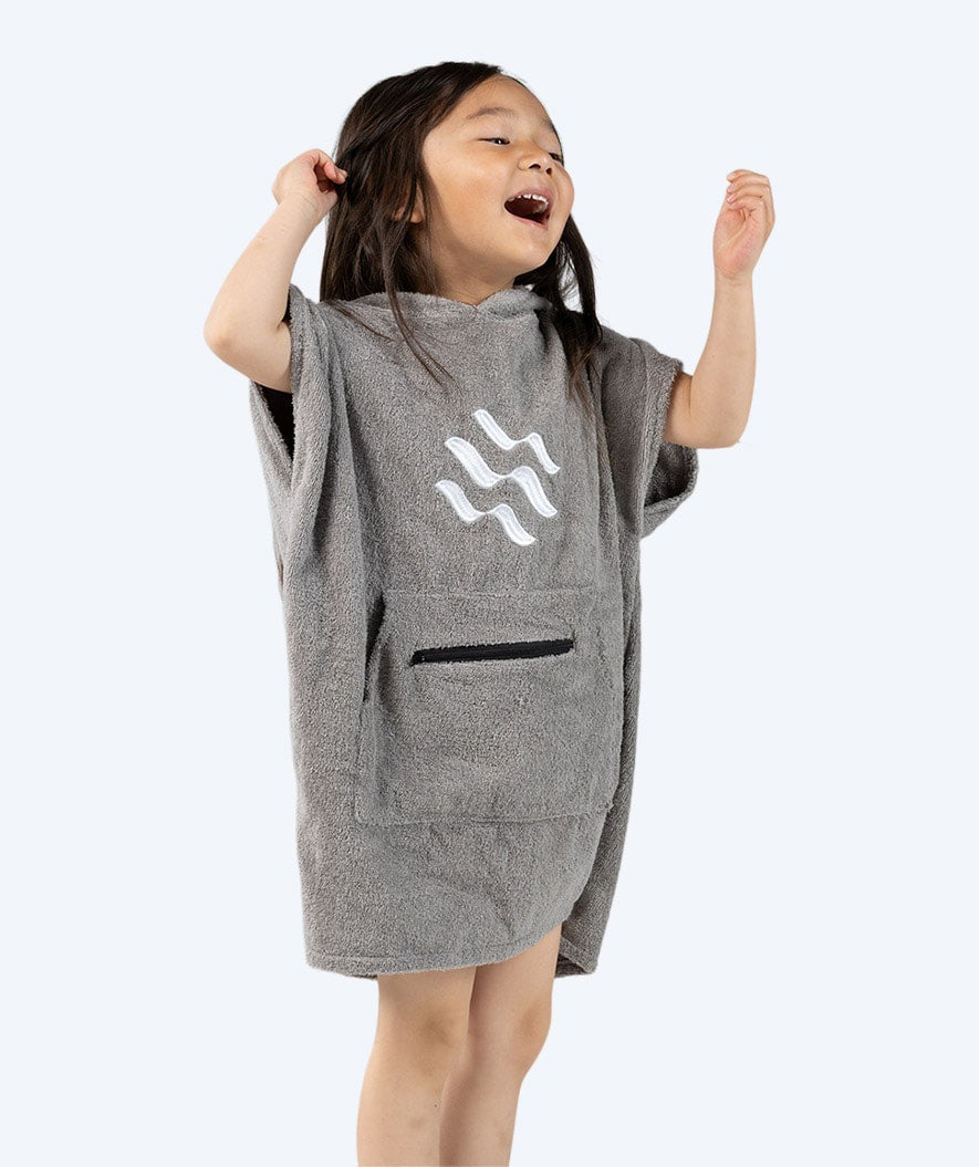 Watery bathing poncho for kids (1-6) - Cotton - Grey