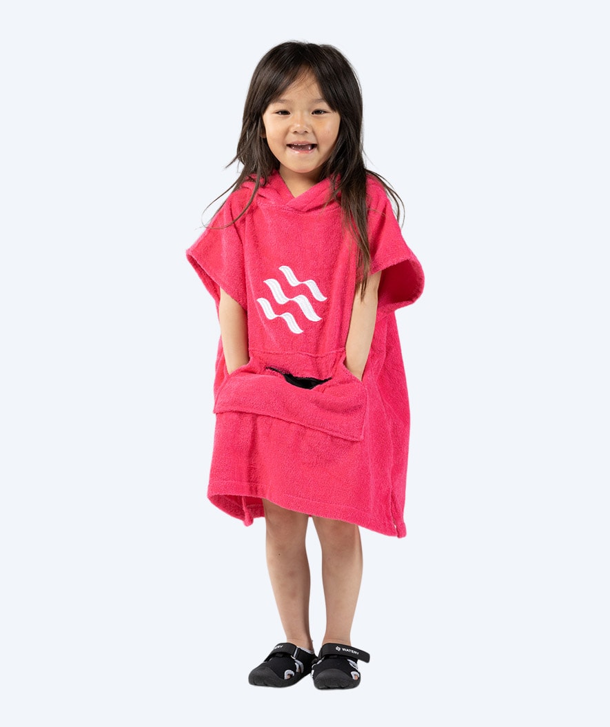 Watery bathing poncho for kids (1-6) - Cotton - Pink
