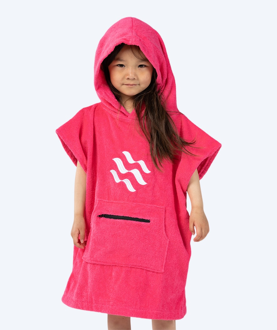 Watery bathing poncho for kids (1-6) - Cotton - Pink