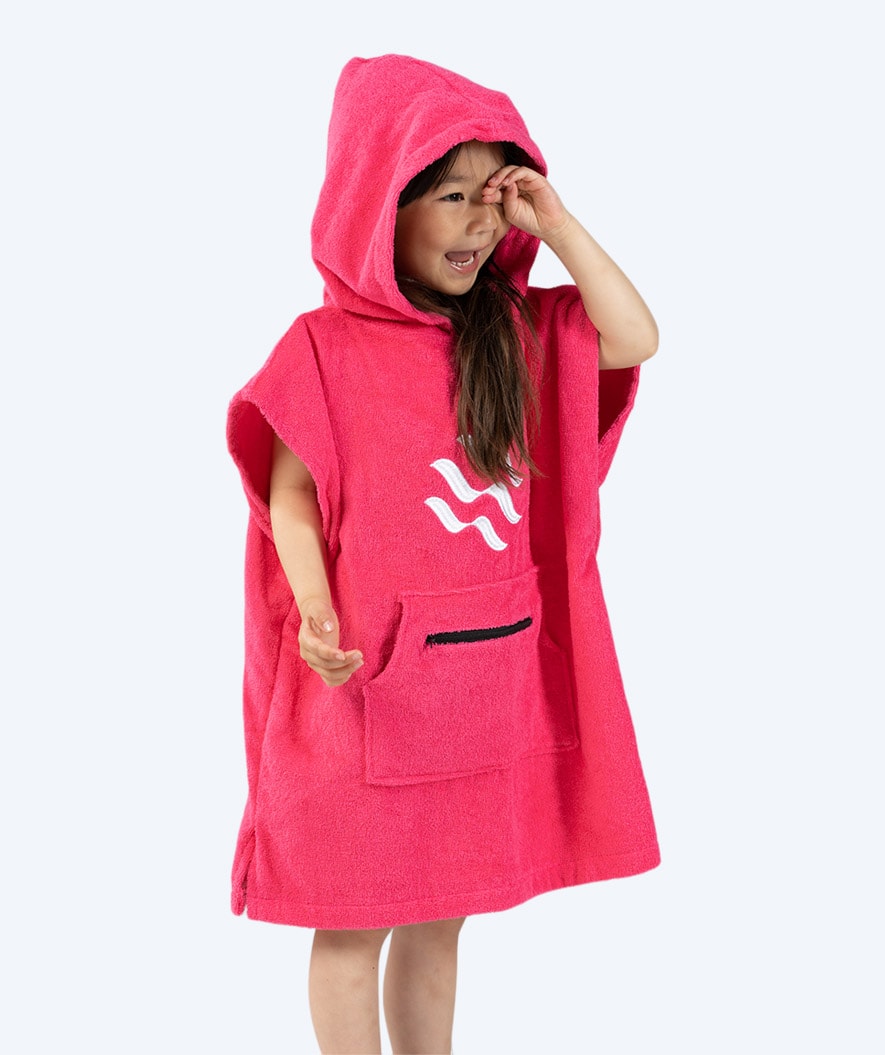 Watery bathing poncho for kids (1-6) - Cotton - Pink