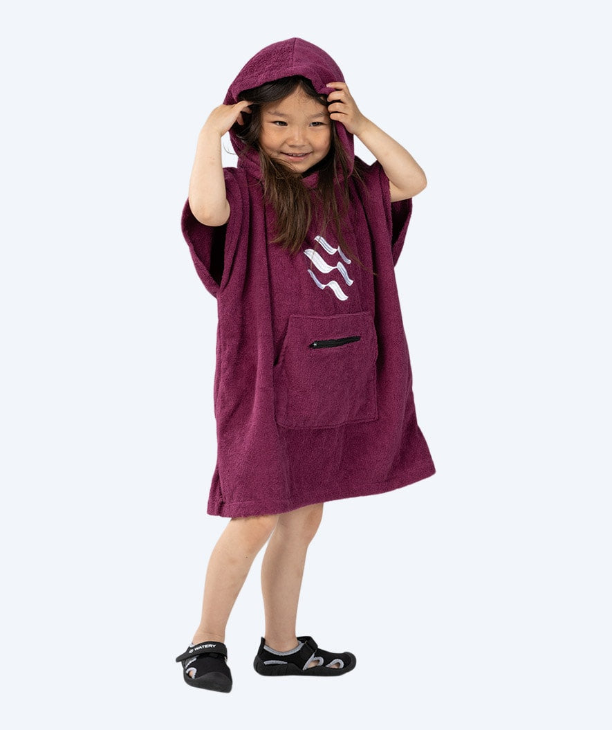 Watery bathing poncho for kids (1-6) - Cotton - Purple