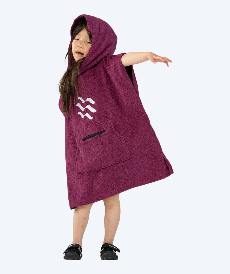 Watery bathing poncho for kids (1-6) - Cotton - Purple