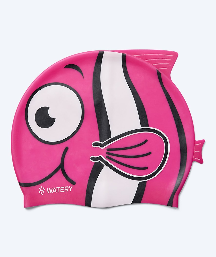 Watery swimming cap for kids - Dashers - Fish (Light pink)